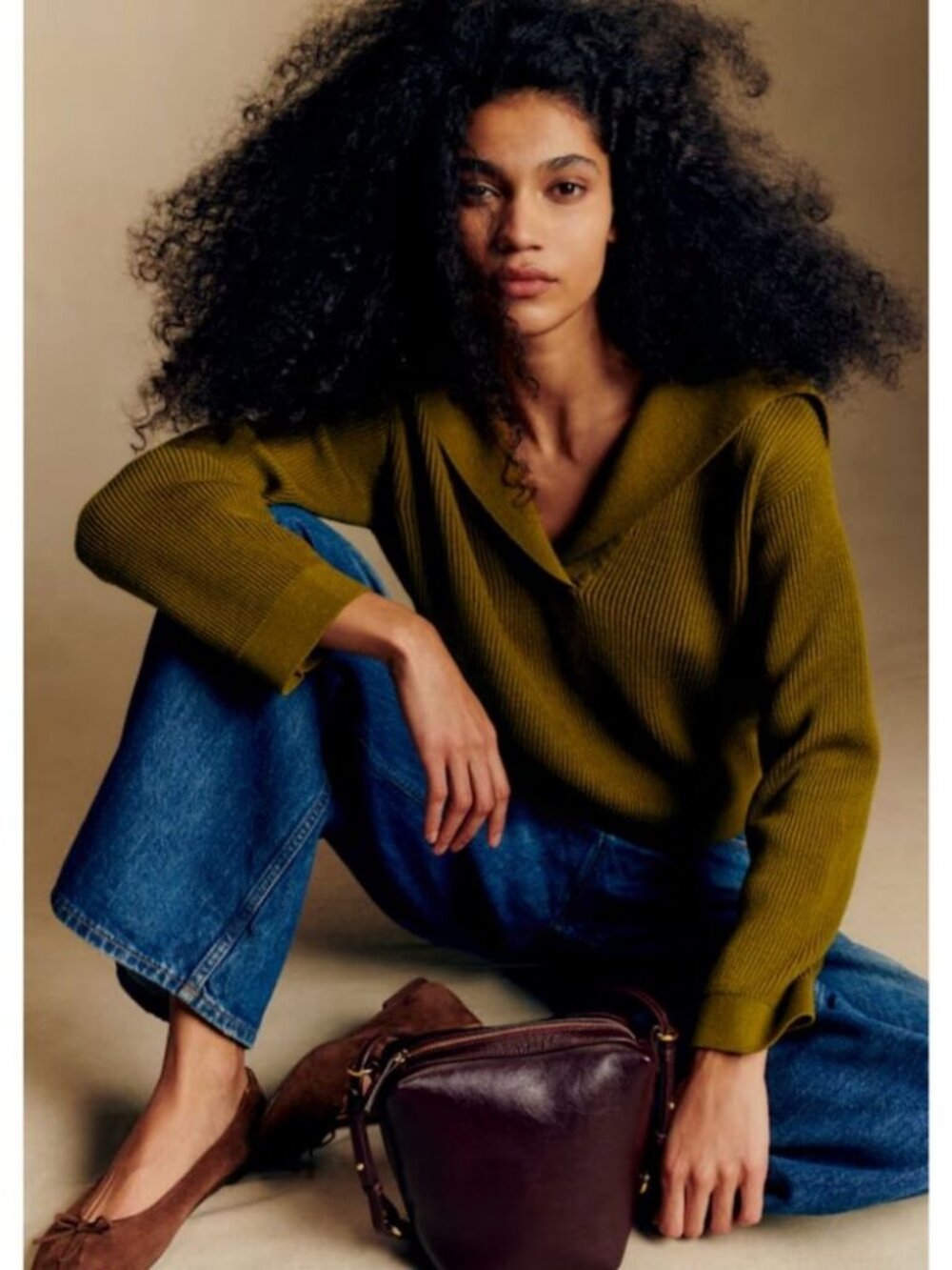Sezane Claudio Jumper Olive Green / Size XS - Picture 1 of 7